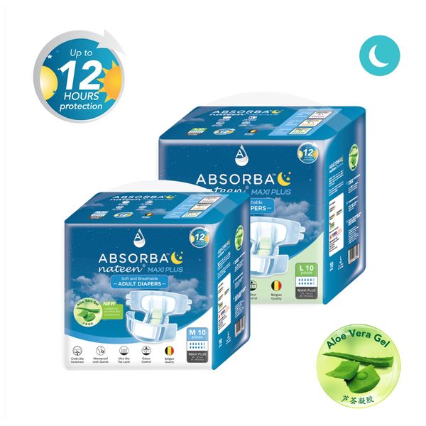 Absorba Nateen Maxi Plus (Adult Diapers - 10 Pieces per pack) Medium/Large – view 2