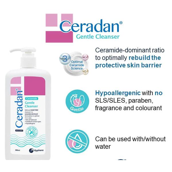 [Dermaceutica] Ceradan Gentle Cleanser 500ml Exp in March 2026 [LOCAL SG DELIVERY]