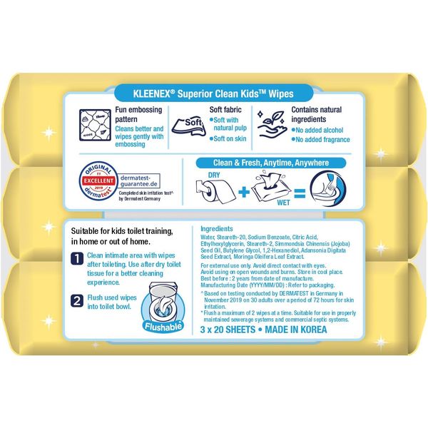 Kleenex Superior Clean Kid Wipes 3x20's – view 2
