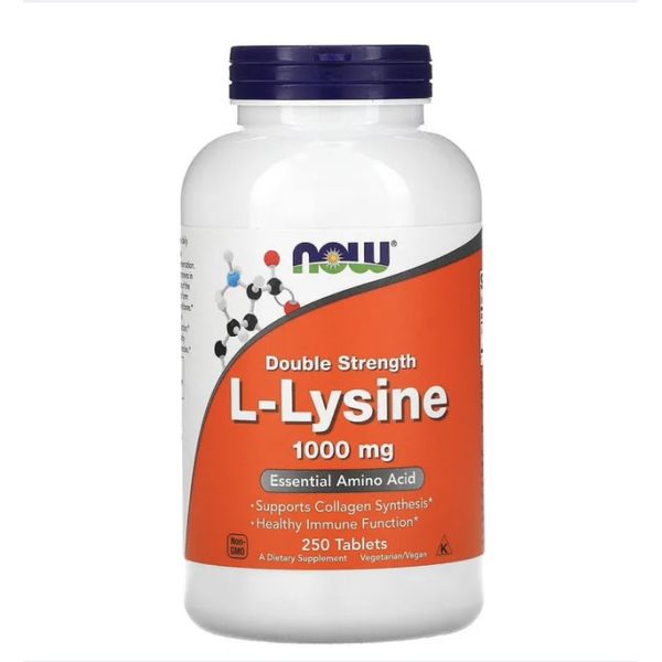 [mfoods] Now Foods Double Strength L- Lysine 1000mg,Essential Amino Acid, Support Collagen Synthesis, Vegan, 250 tablets  [LOCAL SG DELIVERY]