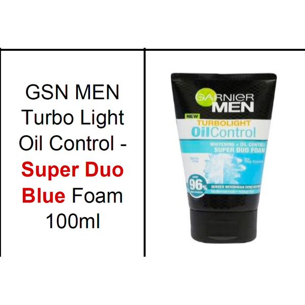 Garnier Men Turbo Light Oil Control - Cooling Foam/Icy Scrub/3-in-1 Charcoal/Super Duo/Super Duo Blue 100ml – view 5