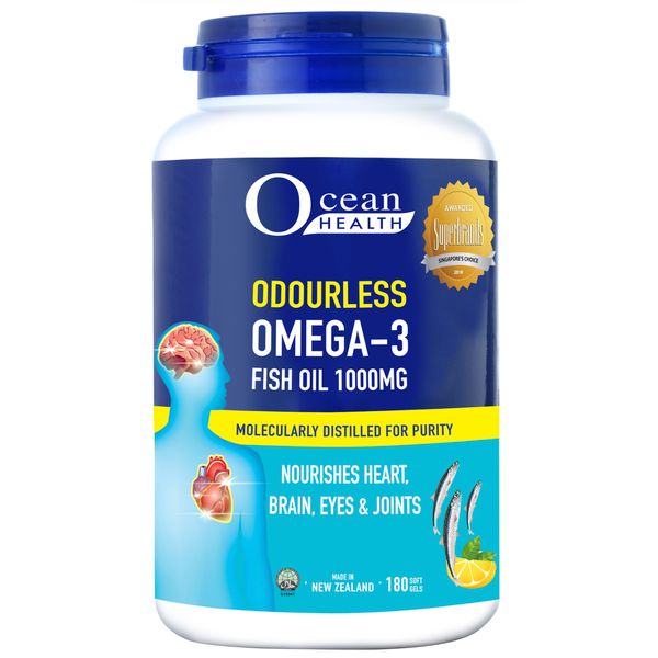 [mobileaid] Ocean Health Odourless Omega-3 Fish Oil 1000mg (180s) [LOCAL SG DELIVERY]
