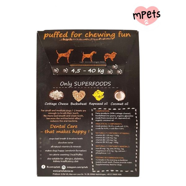 [mPets]  QCHEFS NATURAL CHEESIES DOG DENTAL CHEW 65G  (LOCAL SG DELIVERY )