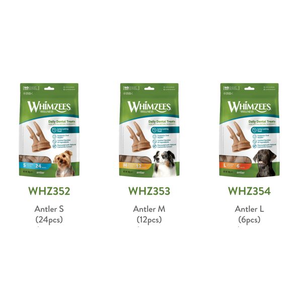 [mPets] Whimzees All Natural Dog Dental Treats Value Bag - Multiple Shapes and Sizes Available [LOCAL SG DELIVERY]