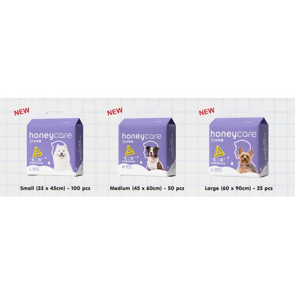 [mPets] HoneyCare Pets Purple Side Leakage Prevention (Small - 100 pcs/Medium - 50 pcs/ Large - 25 pcs) [LOCAL SG DELIVERY]
