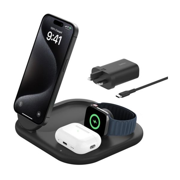 [mtech] Belkin 3-in-1 Magnetic Foldable Wireless Charger with Qi2 15W [LOCAL SG DELIVERY] 