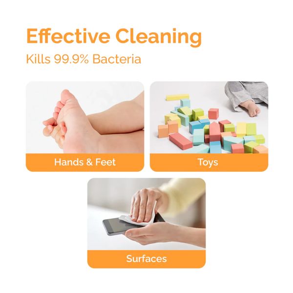 hoppi Baby Antibacterial Wipes 80 wipes per pack – view 2