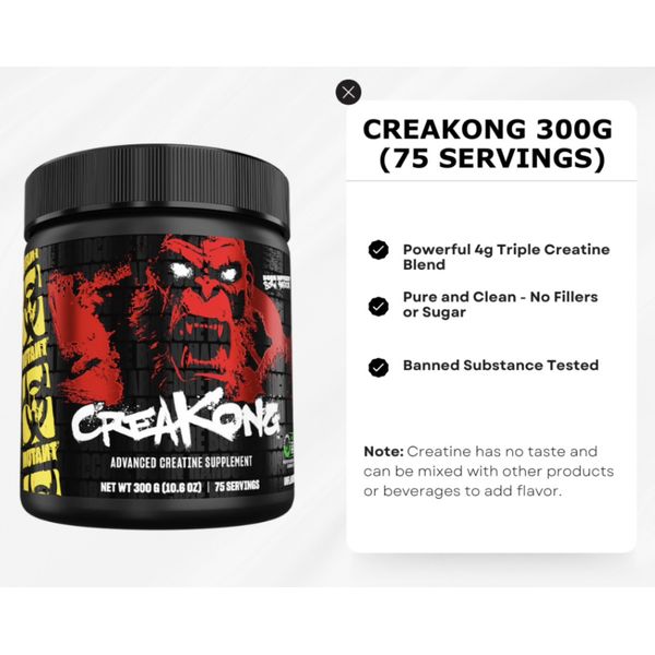 [mfoods]  Mutant Creatine, 100% Pure Creatine Monohydrate, Fast Recovery & Muscle Growth 300g, 60 sers [LOCAL SG DELIVERY]