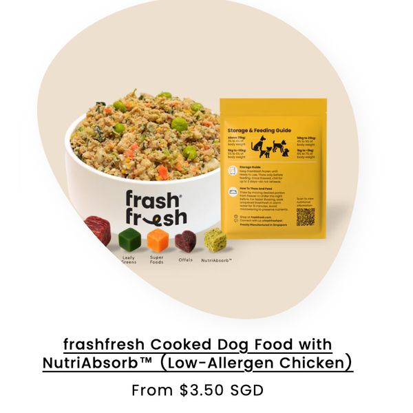 [mPets] frashfresh Cooked Dog Food with NutriAbsorb (Low Allergen Beef/Chicken/Duck/Fish Kangaroo/Lamb/Pork) 2.25kg [LOCAL SG DELIVERY]