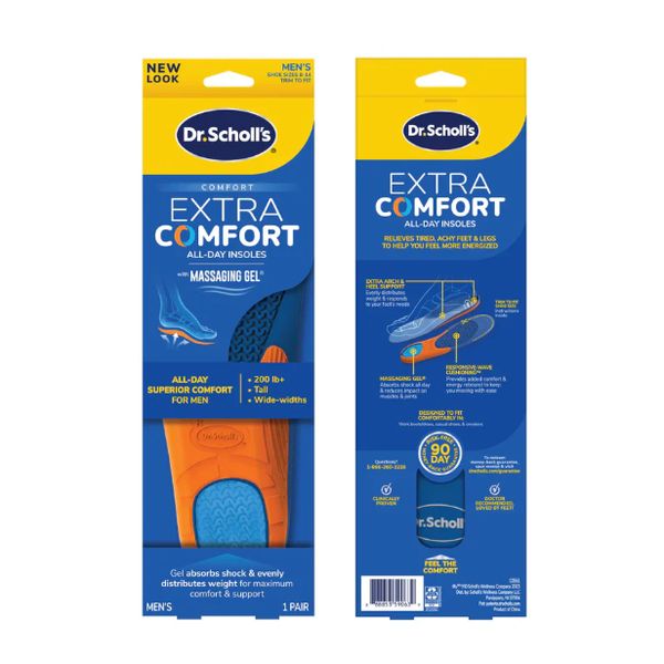 [mobileaid] Dr. Scholls Extra Comfort All-Day Insoles with Massaging Gel Men's [LOCAL SG DELIVERY]