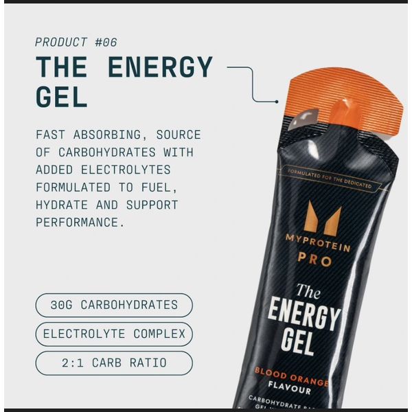 Myprotein PRO x HYROX, THE Energy Gel, 30g Carbs, Electrolytes, B vitamins, Reduce Fatigue Raspberry Lemon 20's – view 2