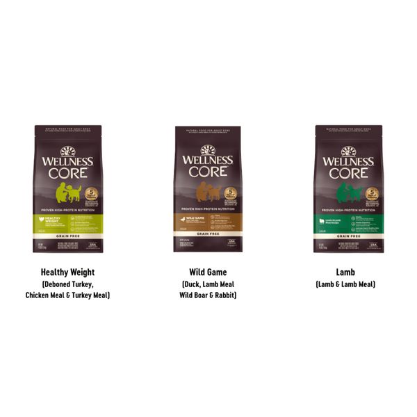 [mPets] Wellness Grain Free Dry Dog Food - Core Series - Varying Sizes & Puppy, SB, LB Available [LOCAL SG DELIVERY]