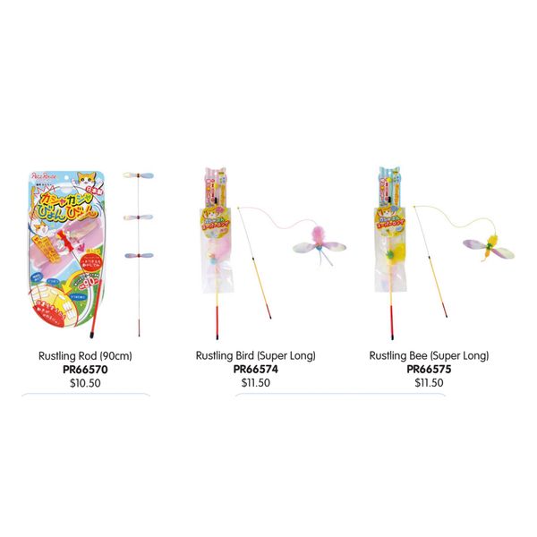 [mPets] Petz Route Rustling Rod 90cm/Bird (Super Long)/Bee (Super Long)/Ball Heart/Ball Star/Hanging Butterfly [LOCAL SG DELIVERY]