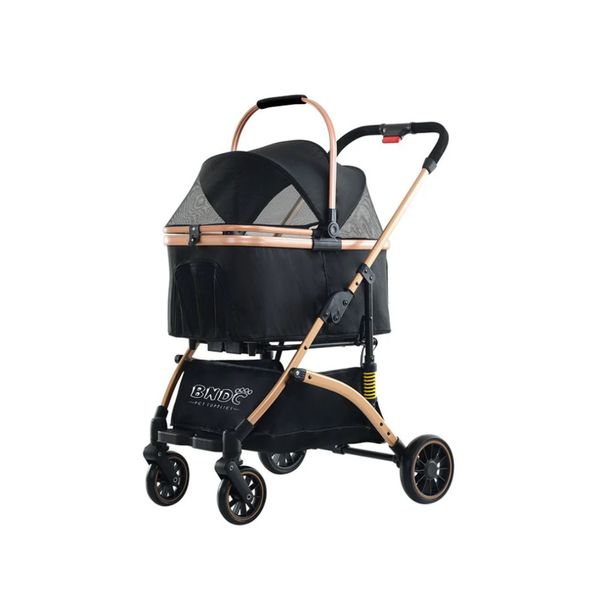 [mPets] BNDC Pet Stroller 301 - Black/Khaki [LOCAL SG DELIVERY]