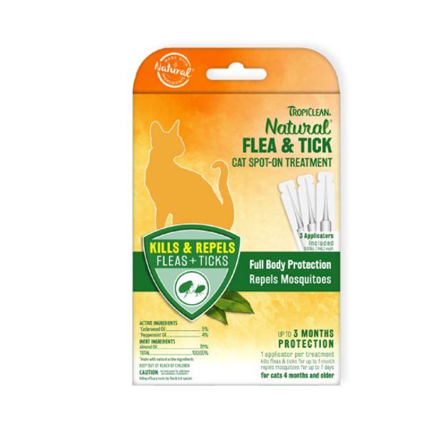 [mPets] TropiClean Natural Flea & Tick Dog (Small; Medium; Large)/Cat Spot-On (One Size) Treatment [LOCAL SG DELIVERY]