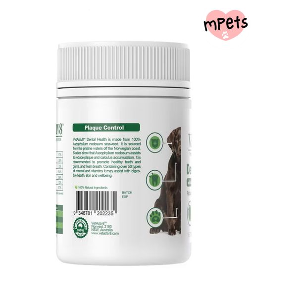 [mPets] VETACTIV8 DENTAL HEALTH FOR DOGS 150G[LOCAL SG DELIVERY]