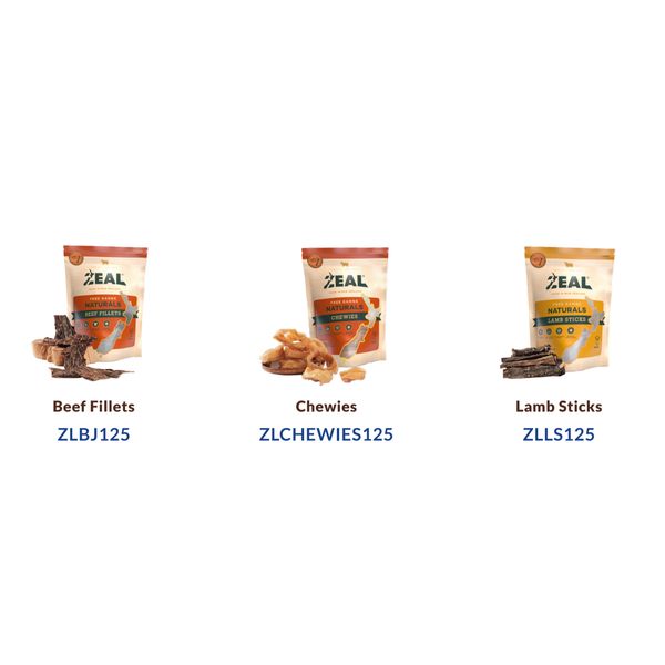 Zeal Free Range Naturals Dog Treat (125g Pouch*)