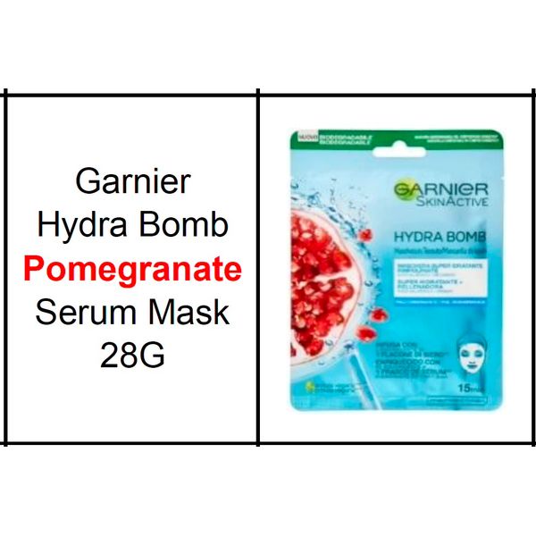 [Dermaceutica] Garnier Hydra Bomb Pomegranate/Sakura Glow/Bright Complete Serum Mask 28gm [LOCAL SG DELIVERY]