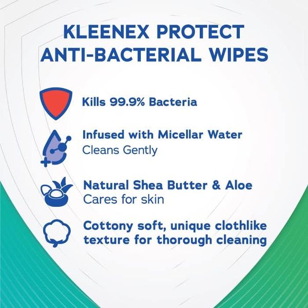 Kleenex Protect Anti-Bacterial Wipes (3x10's) – view 2
