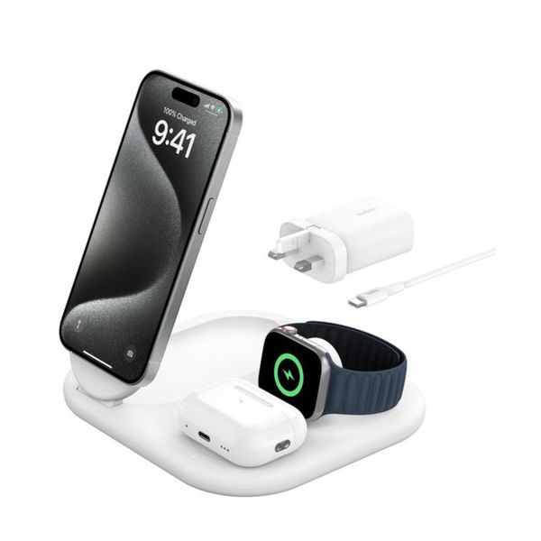 [mtech] Belkin 3-in-1 Magnetic Foldable Wireless Charger with Qi2 15W [LOCAL SG DELIVERY] 