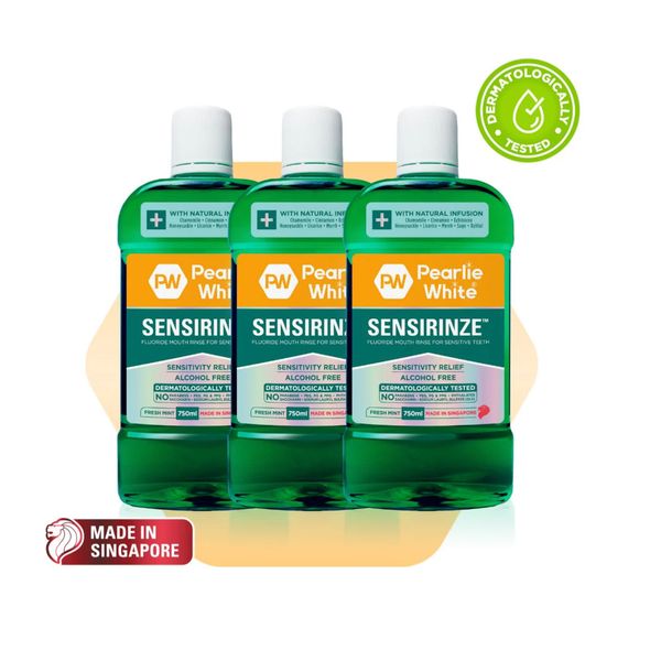 [mobileaid] Pearlie White Sensirinze‚Ñ¢ Fluoride Mouth Rinse for Sensitive Teeth 750ml - Triple Pack [LOCAL SG DELIVERY]