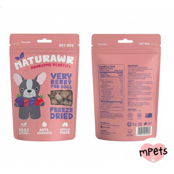 [mPets] Naturawr Kangaroo Very Berry Freeze Dried Dog Treat