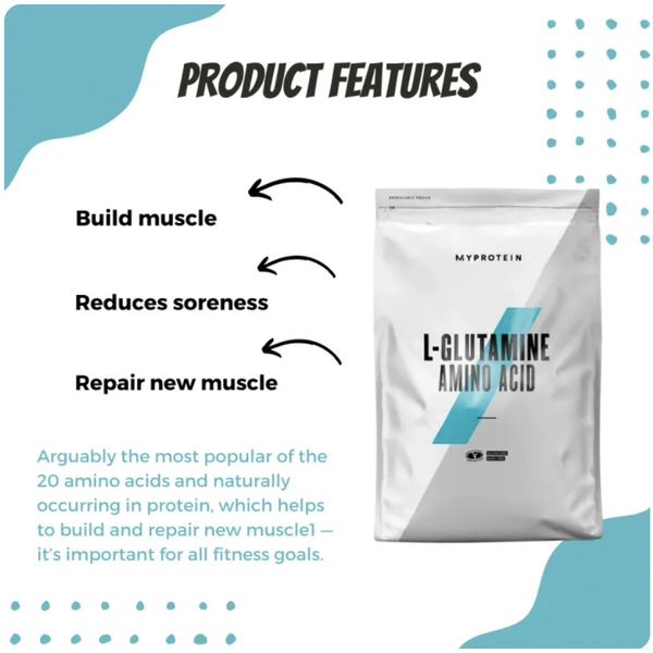 [mfoods] Myprotein L-Glutamine Powder, Essential Amino Acid To Build Muscle And Boost Muscle Recovery, 500gm  [LOCAL SG DELIVERY]