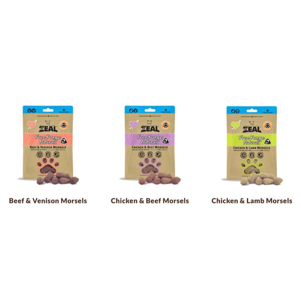 [mPets] Zeal Free Range(100g)/Wild Caught Naturals (50g) Freeze-Dried Cat & Dog Treat Pouches [LOCAL SG DELIVERY]