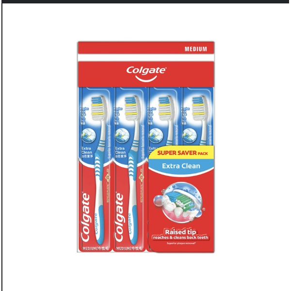 [mobileaid] Colgate Extra Clean Toothbrush 4's OR Essential Travel Kit (Toothpaste 50gm + Extra Clean Toothbrush 1's) [LOCAL SG DELIVERY]