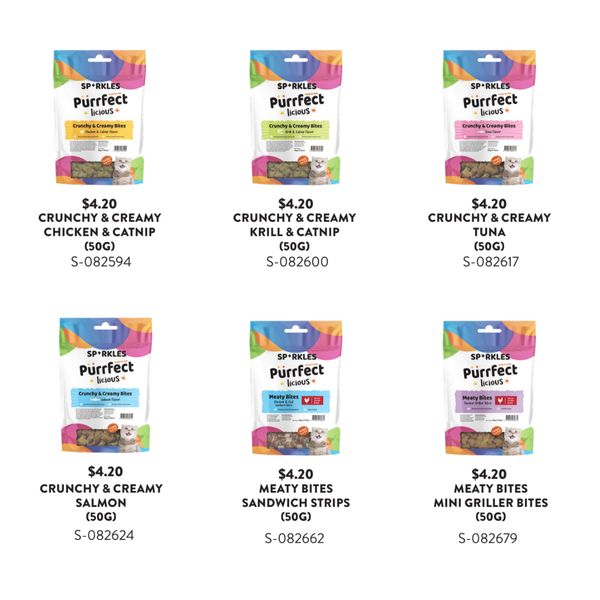 [mPets] Sparkles Purrfectlicious Cat Treats - Freeze Dried, Crunchy & Creamy, Meaty (25g/50g*) [LOCAL SG DELIVERY]