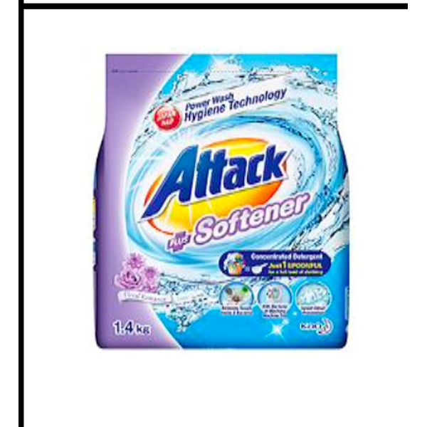 [mWash] Attack Detergent Plus Softener Powder 1.4kg Floral Romance/Sweet Floral 1.4kg OR 2.8kg [LOCAL SG DELIVERY]