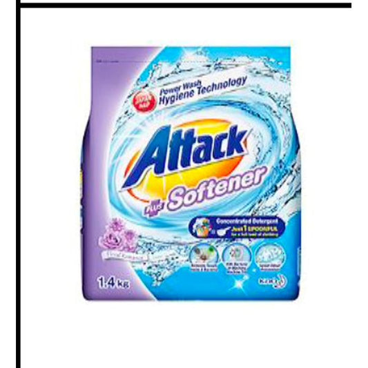 [mWash] Attack Detergent Plus Softener Powder 1.4kg Floral Romance/Sweet Floral 1.4kg OR 2.8kg [LOCAL SG DELIVERY]