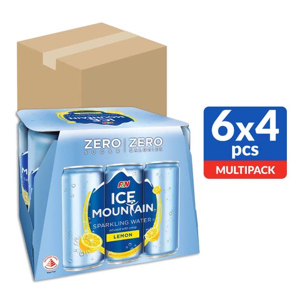 [mfoods] F&N Ice Mountain Sparkling Can Water - Lemon 325ml x 24 cans [LOCAL SG DELIVERY]