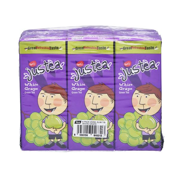 [mfoods] Bundle of 2 cartons Yeo's Packet Drinks - Justea White Grape Green Tea 250ml x 24 packets [LOCAL SG DELIVERY]