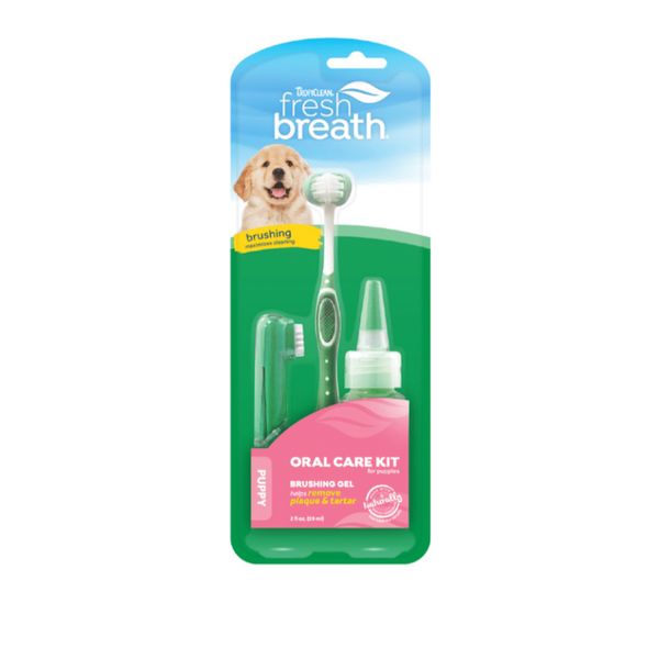 [mPets] TropiClean Oral Care Kit With Finger Brush and Brushing Gel - For Dogs, Cats and Puppies [LOCAL SG DELIVERY]
