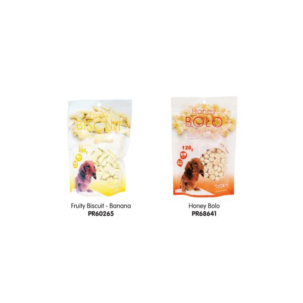 Petz Route Dog Treats - Fruity Biscuit Strawberry/Melon/Banana/Honey Bolo 220gm