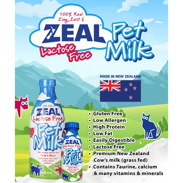 [mPets] Zeal Lactose-Free Pet Milk (1L) [LOCAL SG DELIVERY]