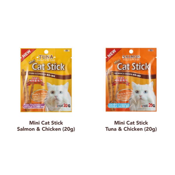[mPets] Bow Wow Mini Cat Stick Beef & Chicken/Lamb & Chicken/Salmon & Chicken/Tuna & Chicken 20g (Cat Treats) [LOCAL SG DELIVERY]