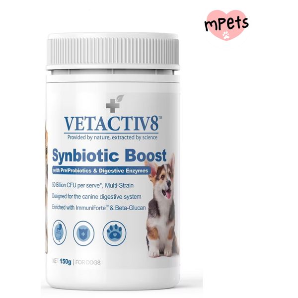 [mPets] VETACTIV8 SYNBIOTIC BOOST 150G SBOO150[LOCAL SG DELIVERY]
