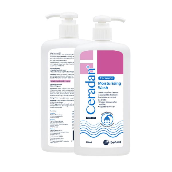 [Dermaceutica] Ceradan Moisturising Wash with Pump 280ml/500ml [LOCAL SG DELIVERY]