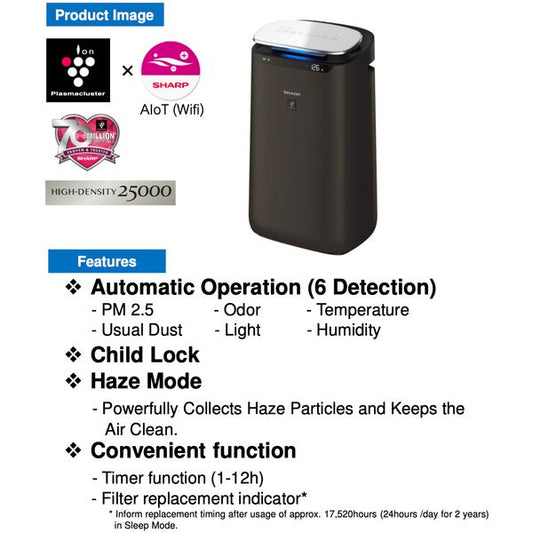 [mtech] Sharp Air Purifer FP-J80E-H [LOCAL SG DELIVERY]