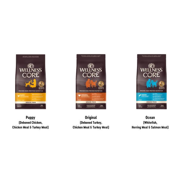 [mPets] Wellness Grain Free Dry Dog Food - Core Series - Varying Sizes & Puppy, SB, LB Available [LOCAL SG DELIVERY]