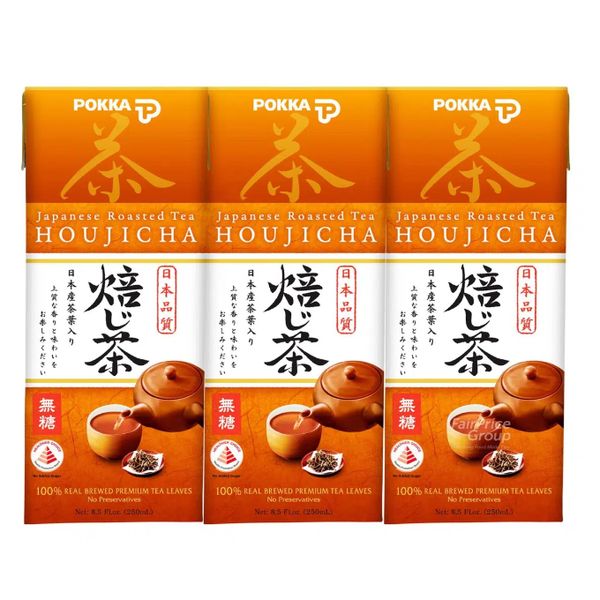[mfoods] Bundle of 2 cartons Pokka Packet Drink - Houjicha (Japanese Roasted Tea) 250ml x 24 packets [LOCAL SG DELIVERY]