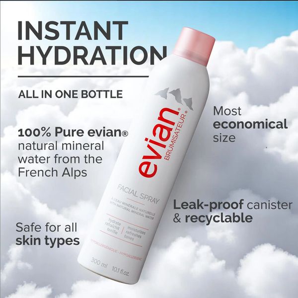 [Dermaceutica] Evian Brumisateur¬Æ Facial Spray 300ml (Twin Pack) [LOCAL SG DELIVERY]