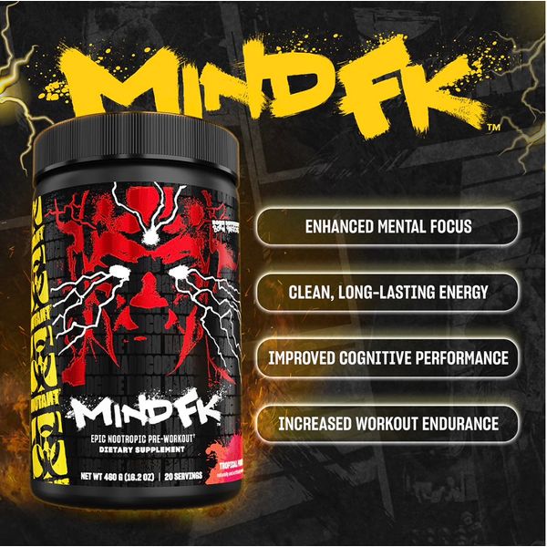 [mfoods] Mutant Mind FK, Epic Nootropic Pre Workout Supplement, Brain Supplement, Focus Supplement, Various Flavors, 460g [LOCAL SG DELIVERY]