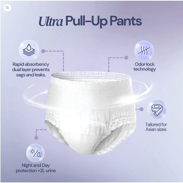 [mobileaid] Aire Adult Pull Up Ultra Pants- Size S/M/L/XL 12's per pack [LOCAL SG DELIVERY]