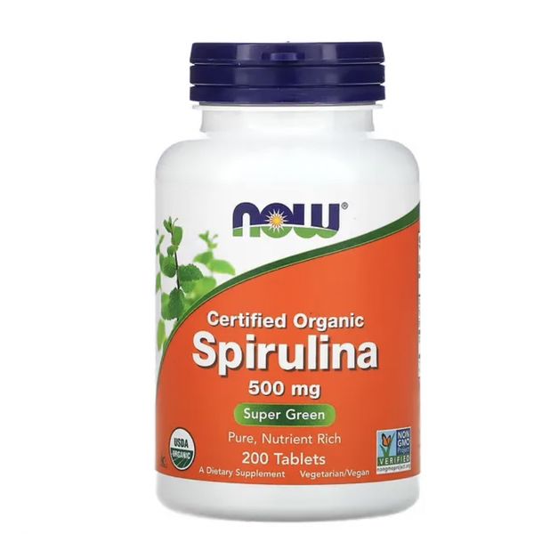 [mfoods] Now Foods, Certified Organic Spirulina with Natural Vitamins & Minerals, Plant-Based Protein & Nutrients, 500mg 200 tablets [LOCAL SG DELIVERY]