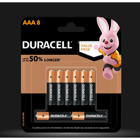 [mtech] Duracell Alkaline AAA Batteries, pack of 8 [LOCAL SG DELIVERY]