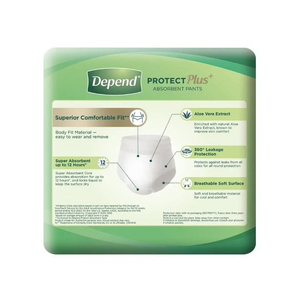Depend Protect Absorbent Unisex Adult Diaper Pants/Tape M/L/XL – view 2