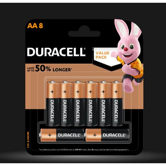[mtech] Duracell Alkaline AA Batteries, pack of 8 [LOCAL SG DELIVERY]